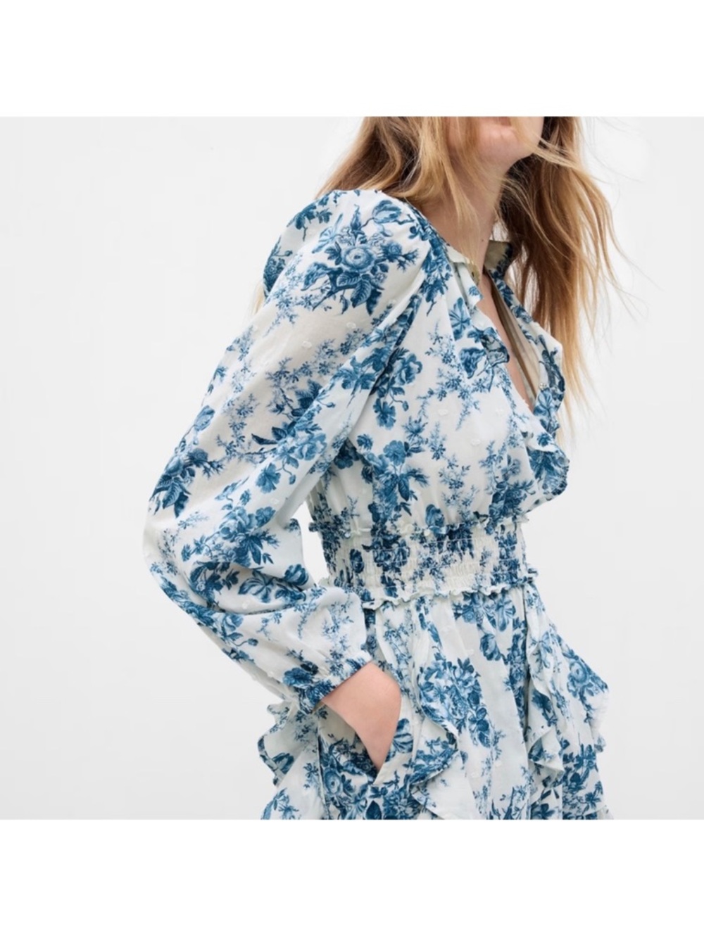 Gap × LoveShackFancy Blue Floral Mini Dress